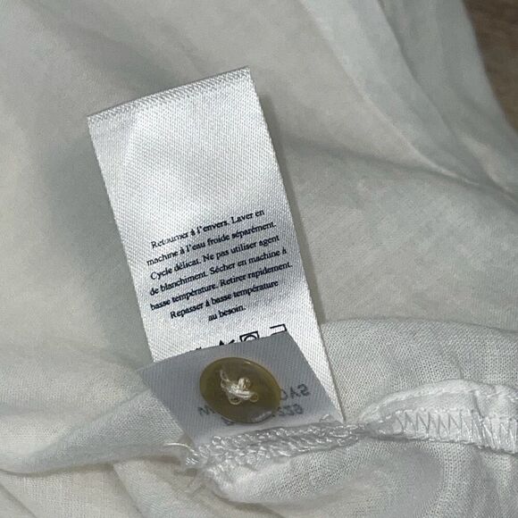 Faherty Womens‎ Bria Sleeveless Lace Trim Linen Belted Dress Cream Size Small - Picture 12 of 14